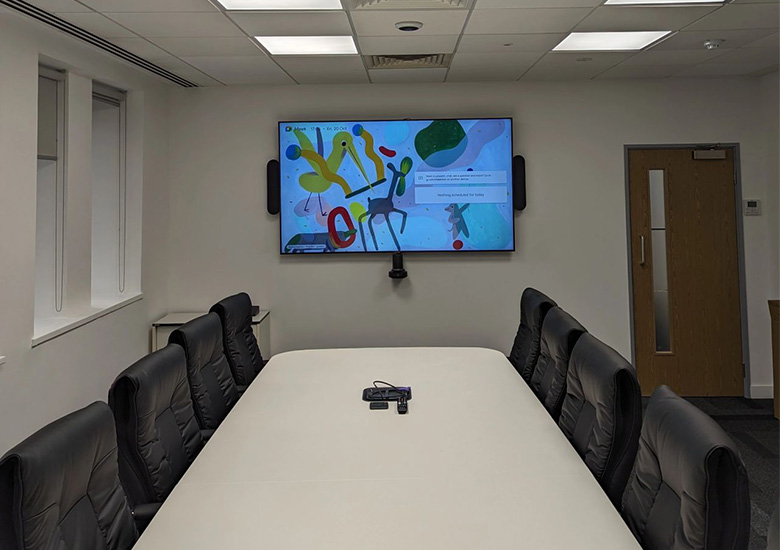 Screen install in a meeting room.